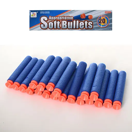 Пульки мягкие-присоски, 20 шт., 28x15x1 см