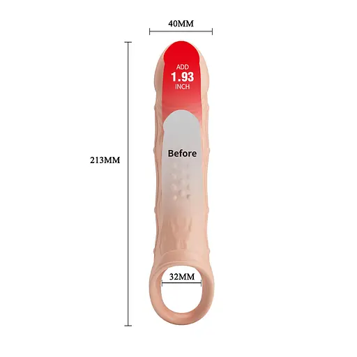 Насадка на пеніс Pretty Love Penis Sleeve Brad 21.3 см (тілесний) - фото 14