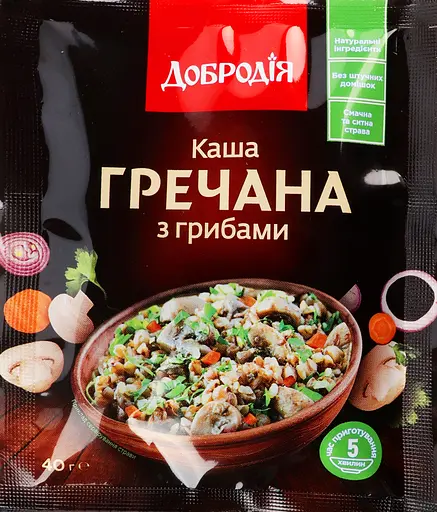 Каша Добродія Гречневая с грибами 40 г - фото 5