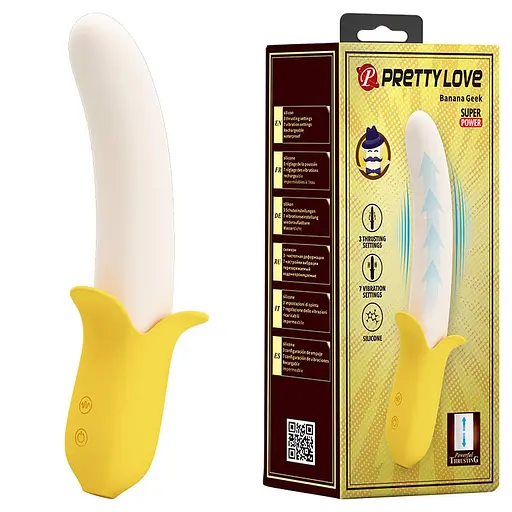 Вібратор Pretty Love Banana Geek 19.5 см жовтий - фото 2