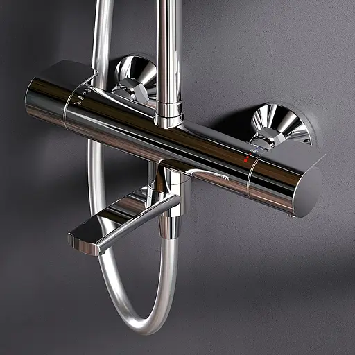 Душова система з термостатом Am.Pm X-Joy верхній душ 220 мм F0785A500, Хром - фото 4