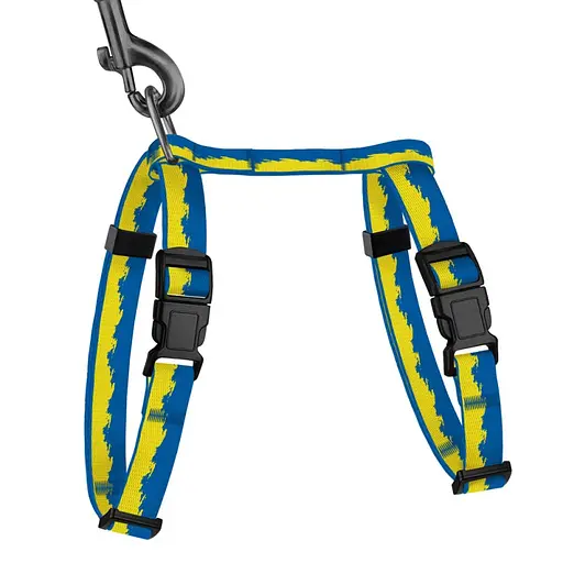 Шлея з повідцем для котів та дрібних собак Барксі Urban патріотична розмір XXS Прапор - фото 2