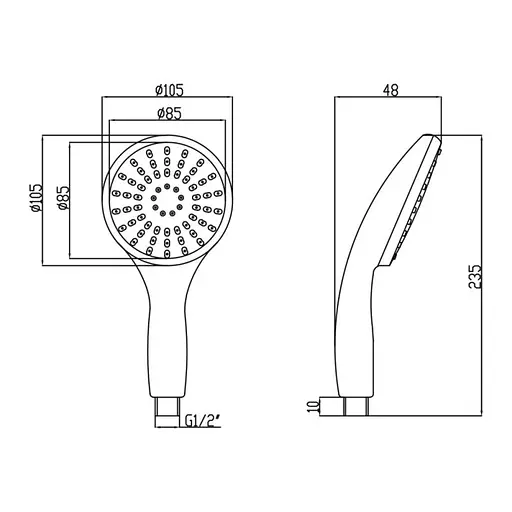 Лійка для ручного душу Lidz (CRM)- 51 20 000 00, Хром - фото 2