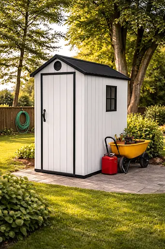 Хозблок-сарай пластиковый BKS 3х5FT с двускатной крышей 210 × 103 × 163 см - фото 2