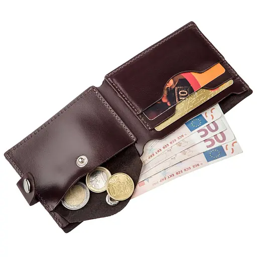 Мужской кожаный кошелек Shvigel 10.5х9х0.5 см acs0014985 - фото 5