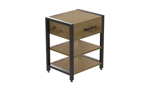 Тумба універсальна Ferrum-decor Вів'єн 1/2 50x41x40 чорний ДСП Дуб Артізан 16мм (FRD-104123)