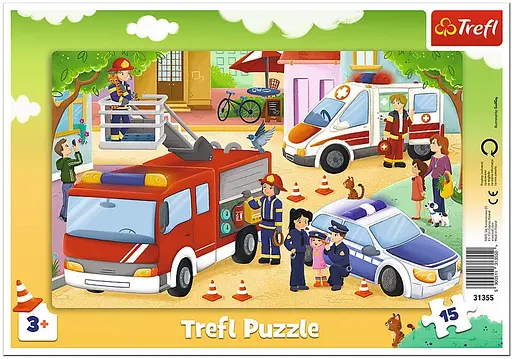 Набор Пазлы - (15 элм. рамкой) - "Авто быстрого реагирования" - фото 1