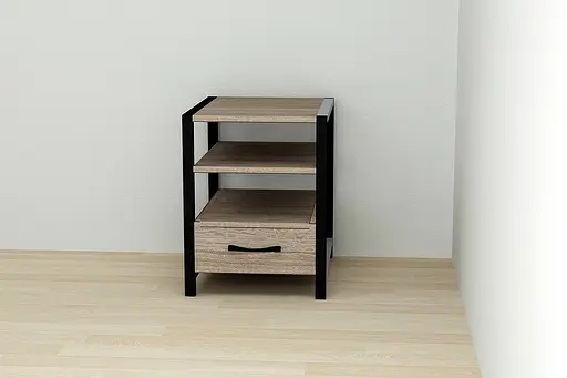 Тумба універсальна Ferrum-decor Вів'єн 1/1 50x41x40 чорний ДСП Дуб Сонома Трюфель 16мм (FRD-104143)