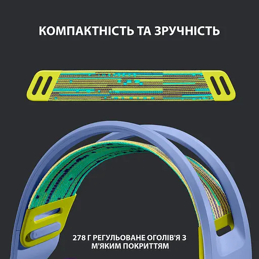 Наушники G733 Lightspeed Wireless RGB, LILAC Logitech teh0021838 - фото 7