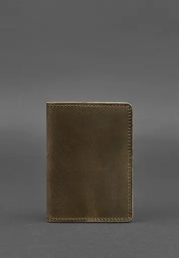 Кожаная обложка для паспорта и военного билета 1.3 темно-коричневая Crazy Horse - фото 2