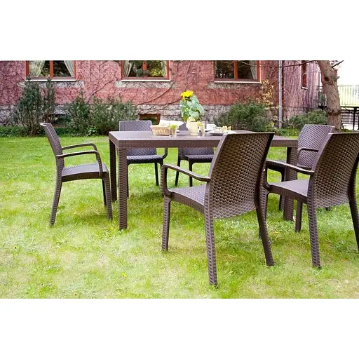 Стол для сада пластиковый Bica Houston коричневый - фото 4