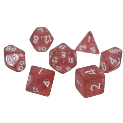 Набор кубиков Glitter 7 Dice Set - Coral , 7 шт. (g7dglit11) - фото 1