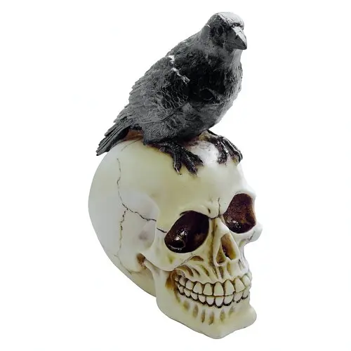 Череп с вороном декоративный - фото 1