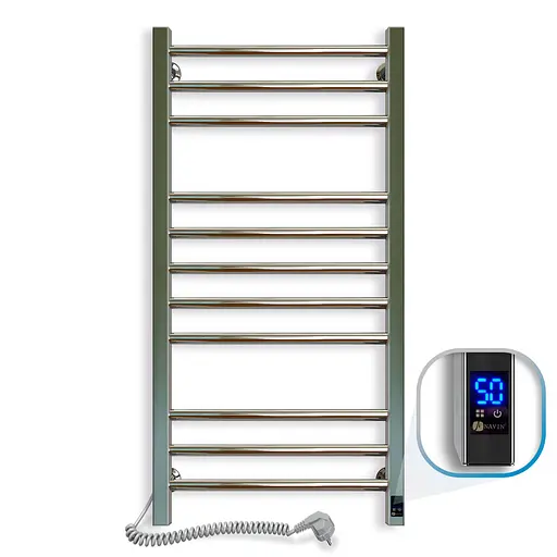 Электрический полотенцесушитель Navin Классик Квадро 500x1000 Sensor с таймером, левый 10-016153-5010, Хром, Левое, Электронный - фото 1