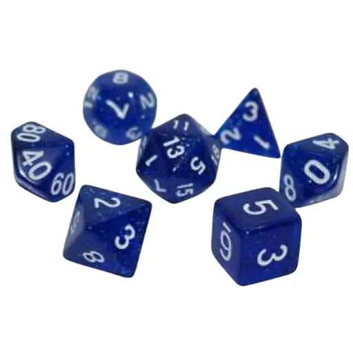 Набор кубиков Glitter 7 Dice Set - Blue , 7 шт. (g7dglit16) - фото 1