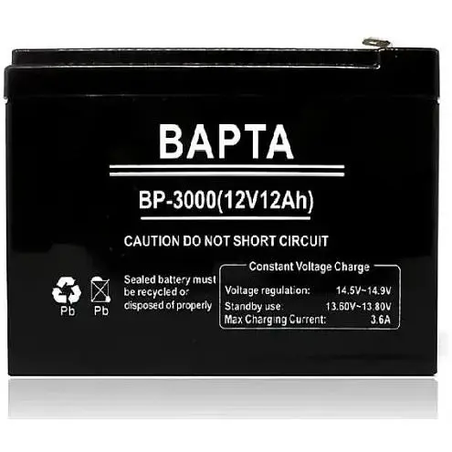 Аккумулятор BAPTA BP-3000 12 в 1 2 А·час герметизированный свинцово-кислотный Черный - фото 1