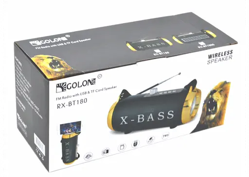 Портативна Bluetooth-колонка Golon RX-BT 180 бездротова колонка з радіоприймачем фм бумбокс - фото 3