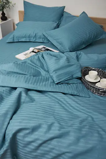 Комплект постельного белья Moon&Star Детский 110x140 см наволочки 2x40x60 см Stripe Green Satin Stripe - фото 5