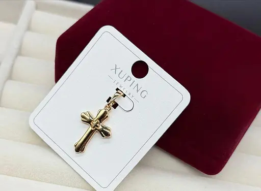 Жіночий хрестик Xuping медичне золото біжутерія під золото для жінок підвіска хрестик на шию - фото 1