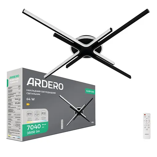 Світлодіодний накладний світильник Ardero AL6185-1ARD MILL 64Вт чорний - фото 1