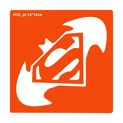 Трафарет для біо-тату Бетмен v Супермен r032_pr-15*15см, розмір 15х15см