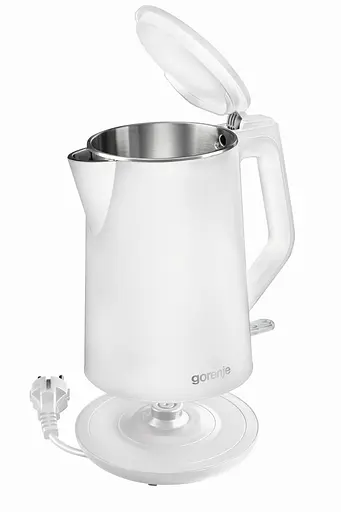 Gorenje Электрочайник, 1,5л, пластик, матовый, белый - фото 4