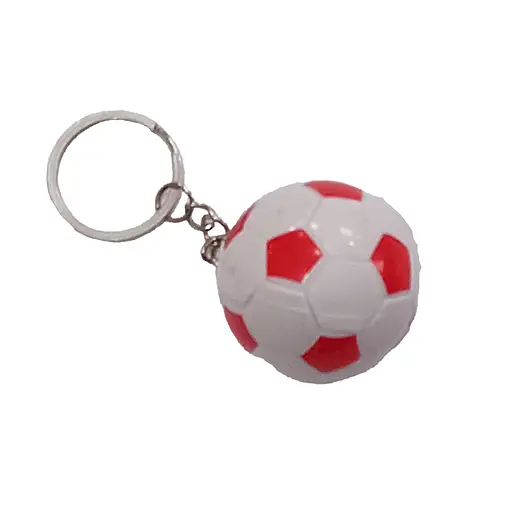 Брелок пластиковий 2569 Футбольний м'яч 4см (6909056025699) Червоний - фото 1