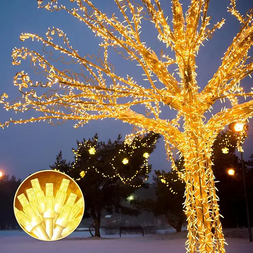 THKFUL 100M 800LED Рождественские сказочные огни Открытый Plug, Длинные рождественские огни Crystal с дистанционным таймером, Садовые гирлянды - фото 4