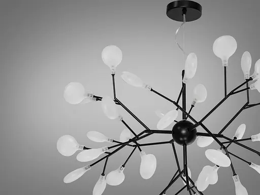 Эстетически привлекательная, качественная люстра "Светлячок", на 45 ламп, черная - фото 2