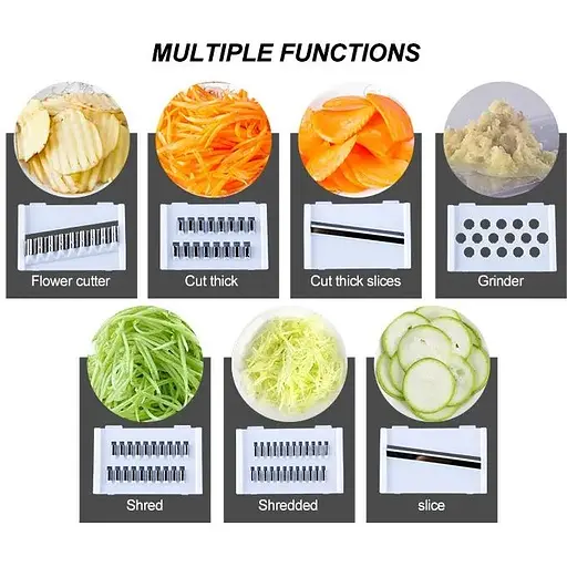 Овощерезка Magic line Rotate 9 в 1 многофункциональная ручная - фото 3