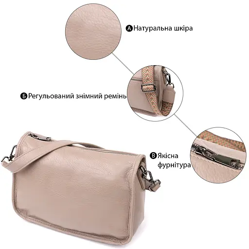 Сумка Vintage на плечо из натуральной кожи 27х18х11 см sum0027626 - фото 4