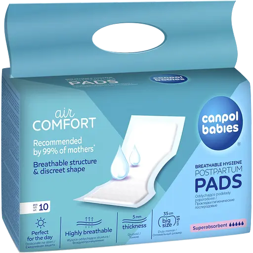 Набір: одноразові лактаційні вкладиші Canpol babies 30 шт. + прокладки післяпологові Canpol Babies швидко поглинальні 10 шт.  - фото 3
