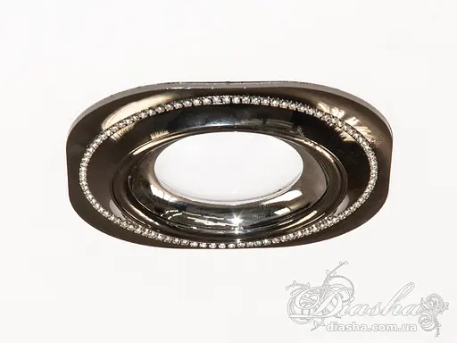 Унікальний, металевий, точковий врізний світильник, колір-чорний хром - фото 2