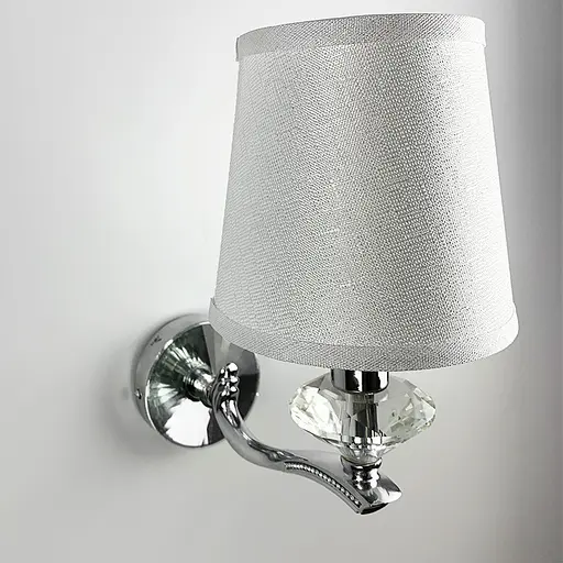 Бра з білим абажуром в хромовому корпусі Line F S 8639 - фото 1