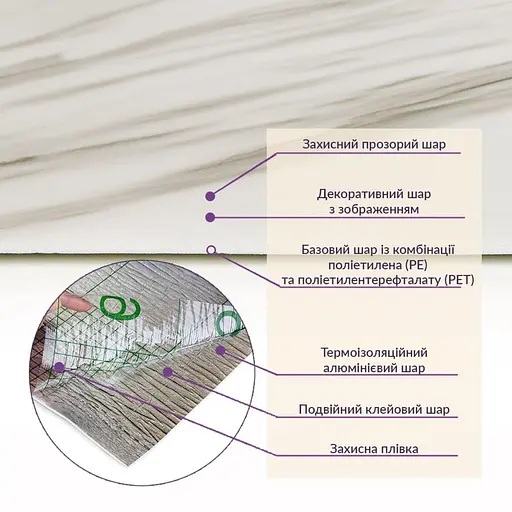 Самоклеящаяся стеновая PET плитка в рулоне 600х3000х2мм SW-00001699 - фото 5