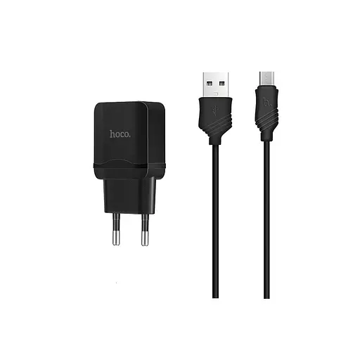 Комплект сетевой адаптер Hoco Micro cable C22A USB. 2.4А - фото 1
