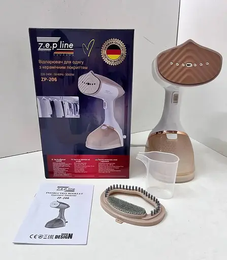 Ручний вертикальний відпарювач Zepline ZP-206 з керамічним покриттям 3000 Вт для одягу 4500 мл Бежевий - фото 2