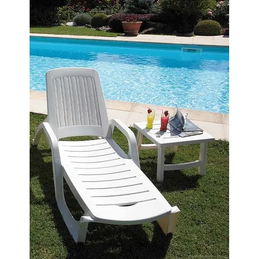 Шезлонг пластиковий Bica Zanzibar, білий - фото 8