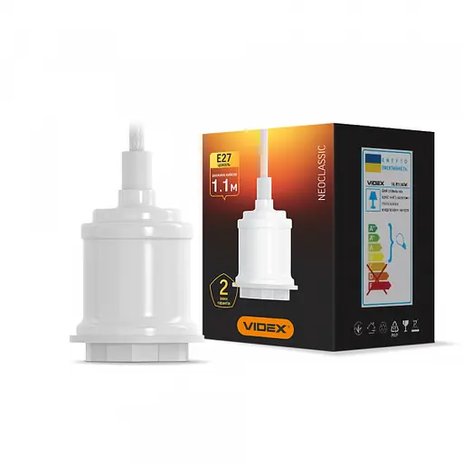 Світильник підвісний декоративний VIDEX VL-PD116IW Е27 1,1м Метал білий - фото 1