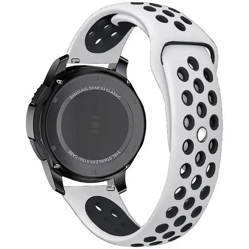 Ремінець Nike Sport 22mm Samsung Watch Gear S3/Xiaomi Amazfit Білий/Чорний S - фото 1