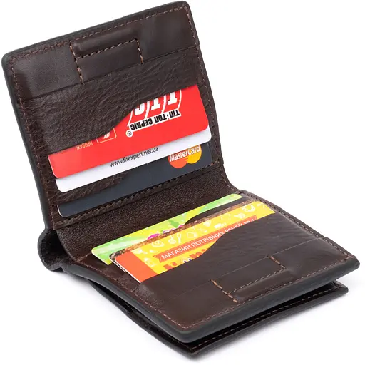 Мужской кожаный кошелек Grande Pelle 9.5х10х2 см acs0016031 - фото 4