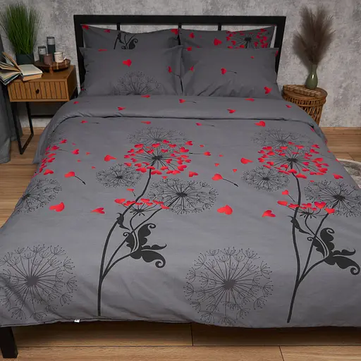 Комплект постільної білизни Moon&Star Бязь Gold Люкс Dandelion Lov King Size 220x240 наволочки 4х50х70 - фото 2