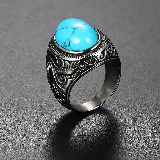 OIDEA Чоловіче обручку срібне кільце з нержавіючої сталі, 24 розмір - фото 4