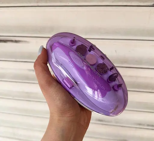 Електрична пилка шліфування з насадками Grunhelm GCR 505 набір для педикюру від батарей АА - фото 6