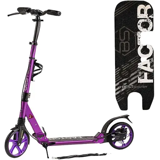 Самокат Best Scooter 80-105х46.5х13.6 см Чорно-фіолетовий 000255900