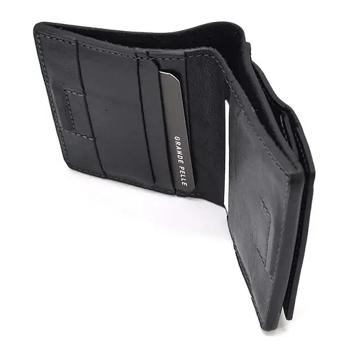 Мужской кожаный кошелек Grande Pelle 10х10х2 см acs0029261 - фото 6