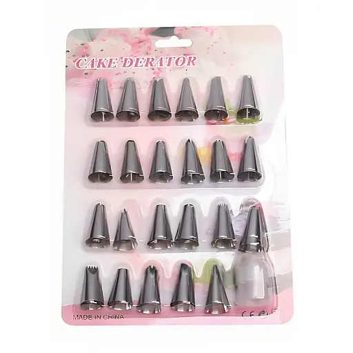 Набір із 23 кондитерських насадок із нержавіючої сталі з перехідником, A-plus 85475 - фото 2