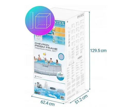 Басейн каркасний Intex 26746 круглий 488x122 см 19776 л з драбиною тентом підстилкою і насосом-фільтром - фото 6