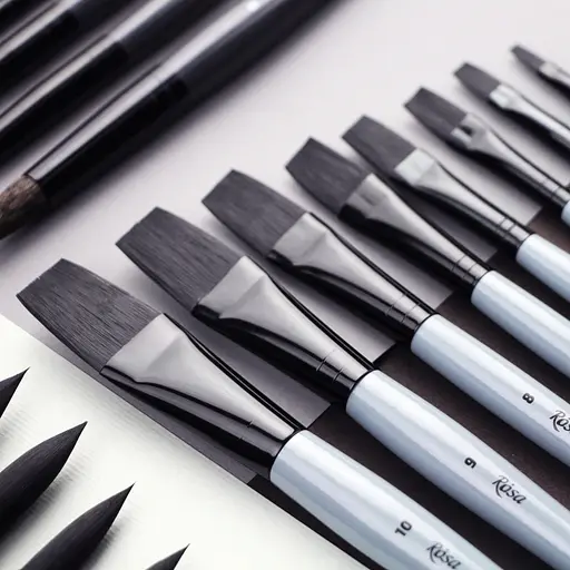 Пензель синтетика плоска STREAM 134 №3 коротка ручка Rosa - фото 4