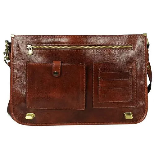 Кожаный мужской портфель Time Resistance 28х40х11 см sum0026023 - фото 6